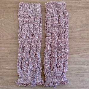 Blush + Cream Soft Knitted Leg Warmers